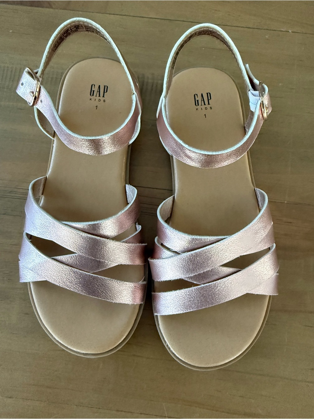 GAP Kids Metallic Pink Strappy Sandals